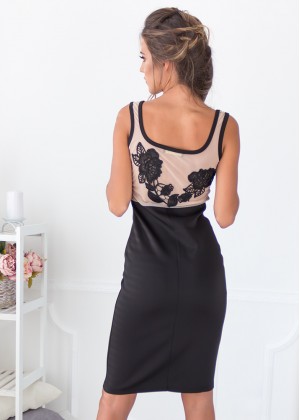 Elegant Midi Dress (Black)
